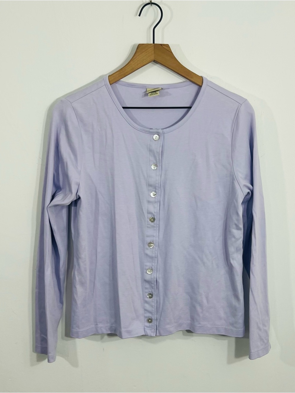 L.L. Bean Light Purple Lightweight Button Down Long Sleeve Cardigan Size Medium